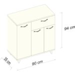 Aeka 1076 Lavantes 3 Kapaklı Tek Çekmeceli Raflı Ayakkabılık - Görsel 3