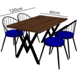 Evdemo Eylül 4 Kişilik Mutfak Masası Takımı Beyaz Siyah - Görsel 2