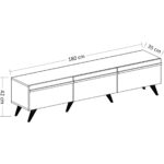 İnarch Dizayn Amsterdam Style Alt Modül Tv Ünitesi Antrasit/Kilim - Görsel 5