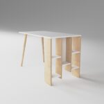 Lagomood Vito Çalışma Masası Beyaz & Meşe - Görsel 2