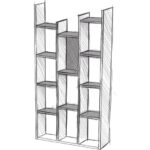 Lagomood Vito Kitaplık Beyaz Meşe - Görsel 3