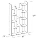 Lagomood Vito Kitaplık Beyaz Meşe - Görsel 4