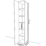 Remaks Konak  6 Raflı Tek Kapaklı Çok Amaçlı Boy Dolabı Beyaz - Görsel 4