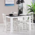 ModaLife Mirage Masa + Miray 4 Adet Sandalye Takımı  Beyaz