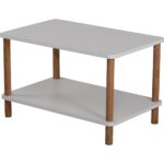 İntergo Orta Sehpa Dikdörtgen Ahşap Ayaklı Iki Katlı Gazetelikli Beyaz - Görsel 3