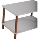 İntergo Orta Sehpa Dikdörtgen Ahşap Ayaklı Iki Katlı Gazetelikli Beyaz - Görsel 4