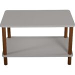 İntergo Orta Sehpa Dikdörtgen Ahşap Ayaklı Iki Katlı Gazetelikli Beyaz - Görsel 5