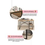 Bofigo 60X120 cm 2 Raflı Çalışma Masası Bilgisayar Masası Ofis Ders Yemek Masası Çam - Görsel 5