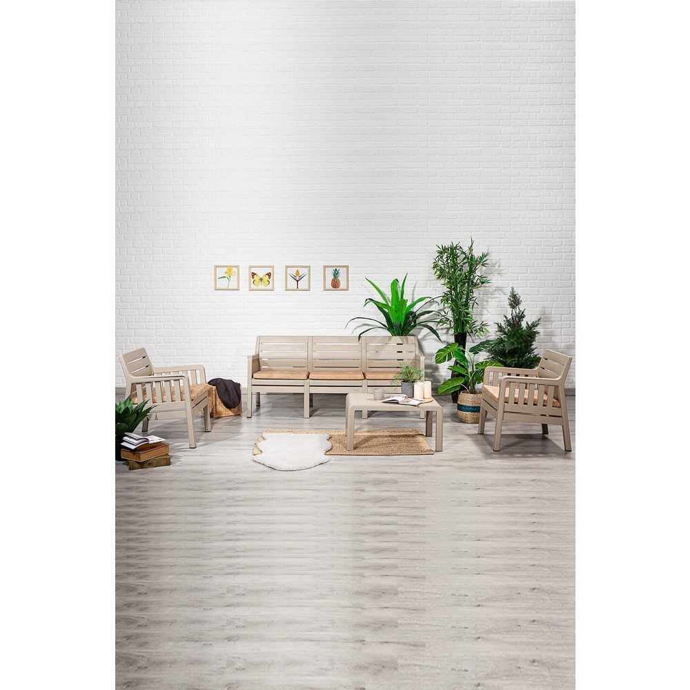 110000011579773-2.jpg Mobetto Lara 3+1+1+S Balkon Bahçe Oturma Grubu – Cappucino - Görsel 1