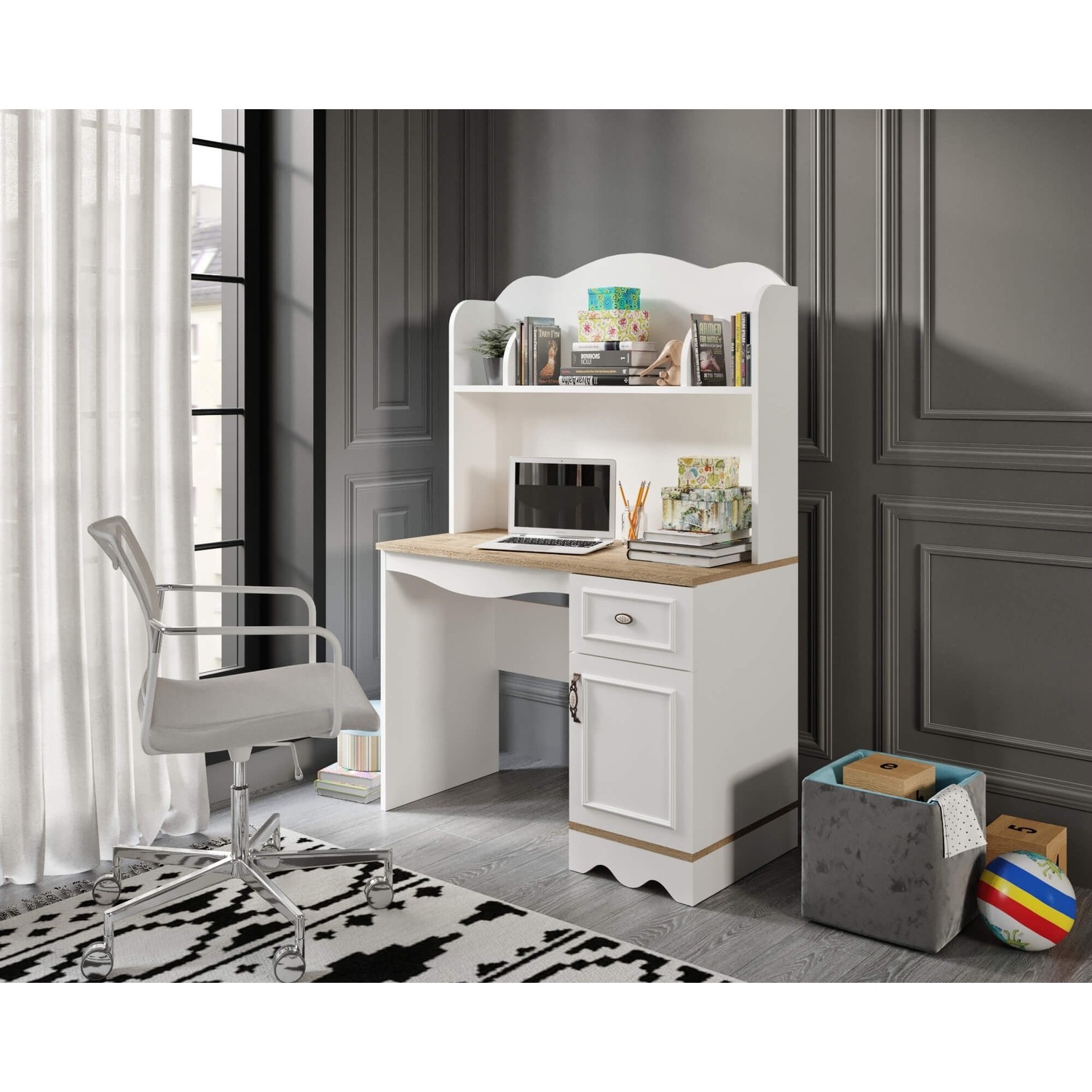 110000013969913.jpg Baby Darling %100 Mdf Lisa Çalışma Masası Meşe - Görsel 1