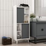 Cantek Dizayn Leeds Banyo Dolabı ve Çok Amaçlı Dolap Beyaz-Antrasit