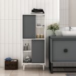 Cantek Dizayn Leeds Banyo Dolabı ve Çok Amaçlı Dolap Beyaz-Antrasit - Görsel 2