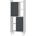 Cantek Dizayn Leeds Banyo Dolabı ve Çok Amaçlı Dolap Beyaz-Antrasit - Görsel 3