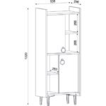 Cantek Dizayn Leeds Banyo Dolabı ve Çok Amaçlı Dolap Beyaz-Antrasit - Görsel 4