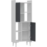 Cantek Dizayn Leeds Banyo Dolabı ve Çok Amaçlı Dolap Beyaz-Antrasit - Görsel 5