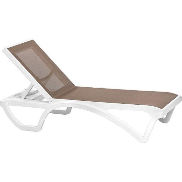 Omnipazar SY2534 Beyaz-Kahve Royal Fileli Lüks Şezlong