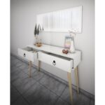 Bicabin Elegance Asia 2 Çekmeceli Ahşap Ayaklı Aynalı Dresuar - Görsel 3