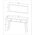 Bicabin Elegance Asia 2 Çekmeceli Ahşap Ayaklı Aynalı Dresuar - Görsel 4