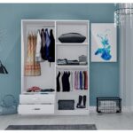 Metalia Novado 4 Kapaklı 2 Çekmeceli Gardırop - Beyaz - Görsel 2