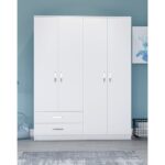 Metalia Novado 4 Kapaklı 2 Çekmeceli Gardırop - Beyaz