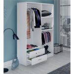 Metalia Novado 4 Kapaklı 2 Çekmeceli Gardırop - Beyaz - Görsel 5