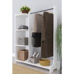 Remaks Tarz Portmanto Ayaklı Elbise Askısı ve Konfeksiyon Askılık Elbise Dolabı - Beyaz