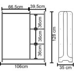 Remaks Tarz Portmanto Ayaklı Elbise Askısı ve Konfeksiyon Askılık Elbise Dolabı - Atlantik Çam - Görsel 4