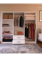 Metalia Cesar 6 Kapılı 2 Çekmeceli Gardırop - Beyaz - Görsel 4