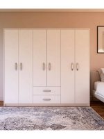 Metalia Cesar 6 Kapılı 2 Çekmeceli Gardırop - Beyaz
