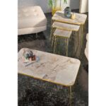 Gold Falez Zigon Sehpa Kr ve Orta Sehpa Kr Set Gold Efes Tel - Görsel 2