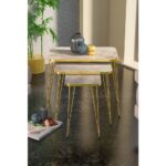 Gold Falez Zigon Sehpa Kr ve Orta Sehpa Kr Set Gold Efes Tel - Görsel 4