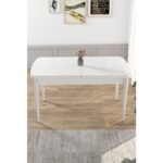 Canisa Concept Kor Serisi 70X114 Açılabilir Beyaz Mutfak Masası, Yemek Masası