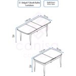 Canisa Concept Kor Serisi 70X114 Açılabilir Beyaz Mutfak Masası, Yemek Masası - Görsel 3