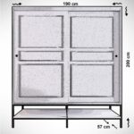 Pasific Home Martin 2 Kapaklı Sürgülü Gardırop Elbise Dolabı,190 cm, Beyaz - Görsel 5