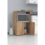 Pratico Silver Mikrodalga Fırın Dolabı Çok Amaçlı 2 Kapaklı Atlantik Çam - Görsel 3