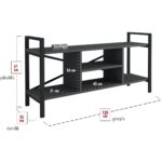 Bofigo Tv Sehpası Raflı Tv Ünitesi Televizyon Sehpası Antrasit - Görsel 3