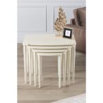 Canisa Concept Anka Serisi Mdf 1.sınıf  4lü Zigon Sehpa Takımı / Krem Renk Gürgen Ayaklar - Görsel 2