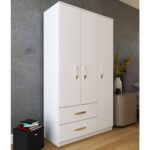 Metalia 3 Kapaklı 2 Çekmeceli Gardırop - Beyaz - Görsel 2