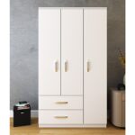 Metalia 3 Kapaklı 2 Çekmeceli Gardırop - Beyaz