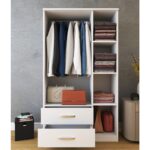 Metalia 3 Kapaklı 2 Çekmeceli Gardırop - Beyaz - Görsel 3