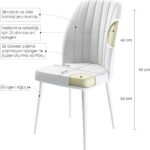 Canisa Concept Canisa Etra Serisi Gürgen Ayaklı Sandalye , Ayaklar Beyaz - Görsel 2