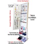 First Mobilya - Yıldız Raf Ayaklı-Demonte - Aynalı Takı ve Aksesuar Dolabı-BEYAZ - Görsel 2