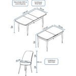 Canisa Concept Han Serisi 70 x 114 Cm, Açılabilir Mdf Mutfak Masa Takımı, Beyaz Masa ve 4 Sandalye - Görsel 5