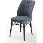 Canisa Concept Eva Serisi, 80X132  Açılabilir Mdf Mutfak Masa Takımı, Siyah Mermer Desen Masa , 4 Sandalye - Görsel 3