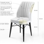 Canisa Concept Eva Serisi, 80X132  Açılabilir Mdf Mutfak Masa Takımı, Siyah Mermer Desen Masa , 4 Sandalye - Görsel 5