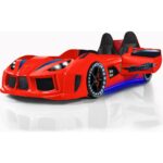 Setay Sports Çocuk Odası Takımı, Kırmızı - Audi Arabalı Yatak - Dolap - Masa - Şifonyer - Görsel 2