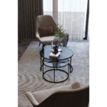 Dekopratik Tokyo Orta Sehpa 80 cm Yuvarlak Füme Kırılmaz Cam 2 li Sehpa Takımı - Görsel 5