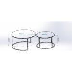 Dekopratik Tokyo Orta Sehpa 80 cm Yuvarlak Füme Kırılmaz Cam 2 li Sehpa Takımı - Görsel 8