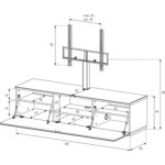 Sonorous Sta 161F Studio Serisi 165 cm Monte Televizyon Sehpası 65 inç Televizyon - Görsel 4