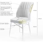 Canisa Concept Eva Serisi 80 x 132 cm  Açılabilir Mdf Mutfak Masa Takımı Beyaz Masa ve 6 Sandalye - Görsel 5